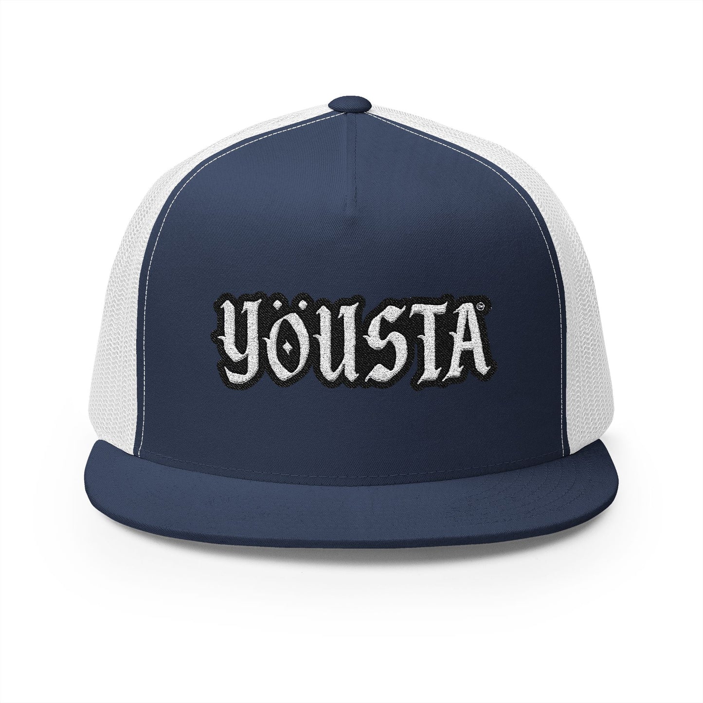 Custom YÖUSTA Brand 5 Panel Trucker Cap - Stylish Embroidered Hat for Everyday Wear