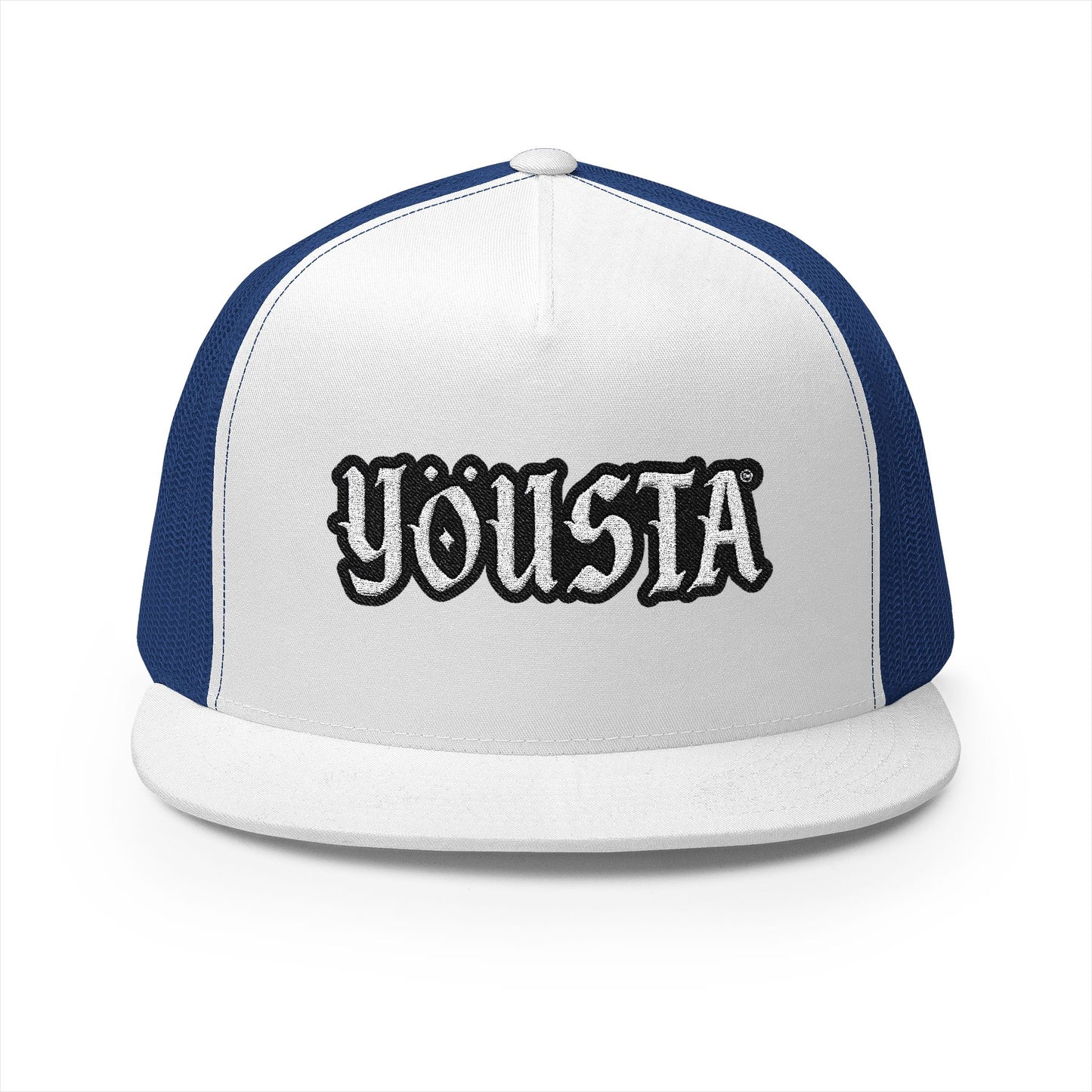 Custom YÖUSTA Brand 5 Panel Trucker Cap - Stylish Embroidered Hat for Everyday Wear