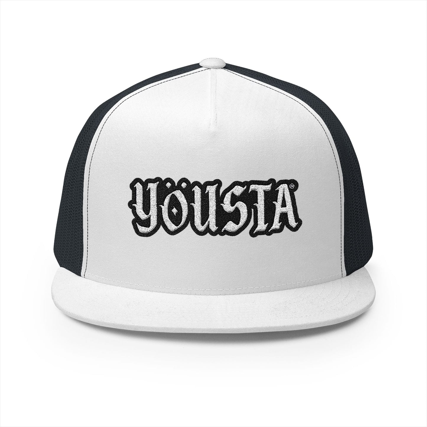 Custom YÖUSTA Brand 5 Panel Trucker Cap - Stylish Embroidered Hat for Everyday Wear