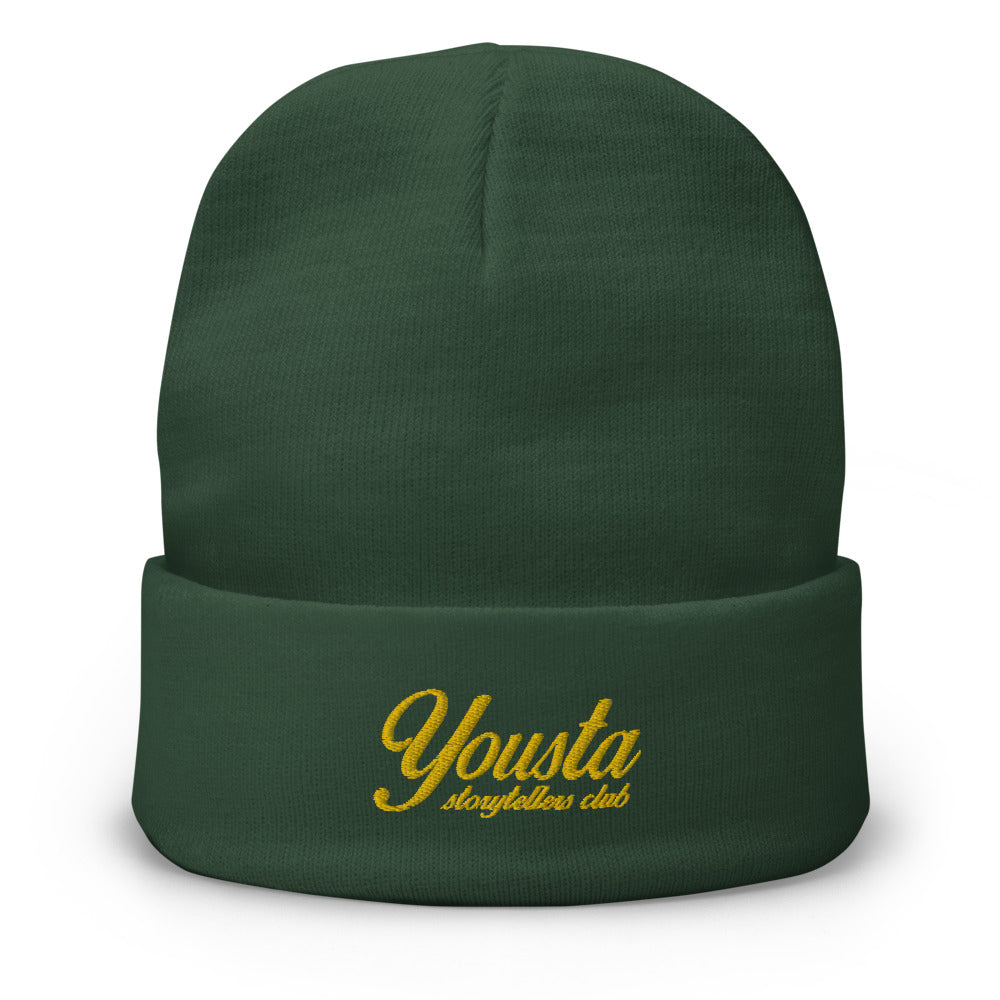Yousta Script Embroidered Beanie