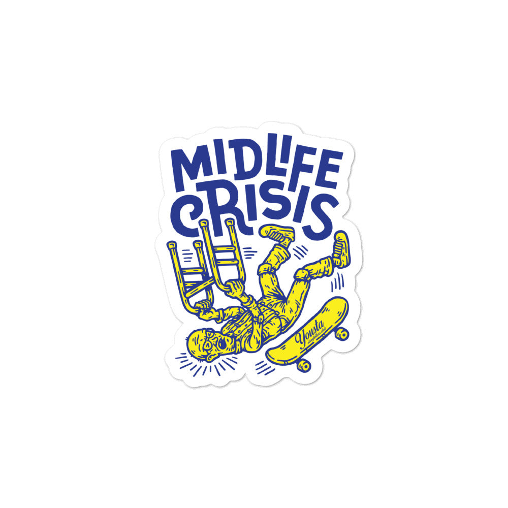Mid life Crisis Bubble-free stickers