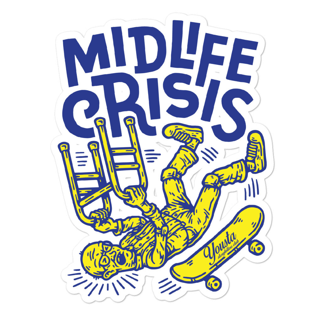 Mid life Crisis Bubble-free stickers