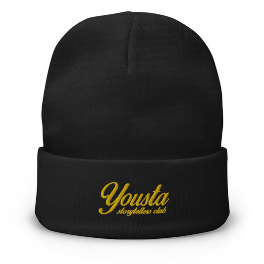 Yousta Script Embroidered Beanie